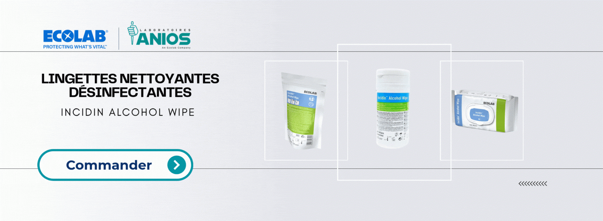 La référence professionnelle de la lingette désinfectante à action rapide